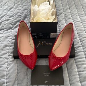 J Crew Patent Classic Gemma Flat Size 9 EUC in Chili Pepper